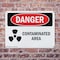 Signmission Contaminated Area Danger Sign, Plastic, 10in W x 7in L, 2PK OS-2PACK-DS-P-710-L-1834 - alternate 9